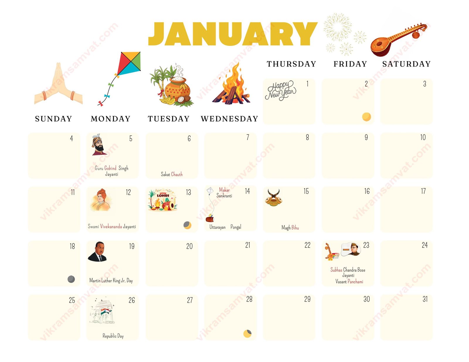 January 2026 Hindu Calendar