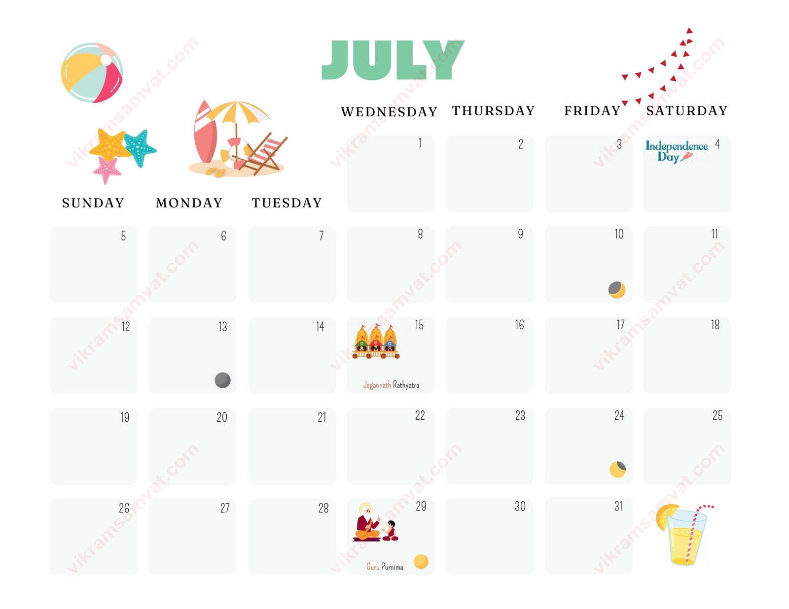 July 2026 Hindu Calendar