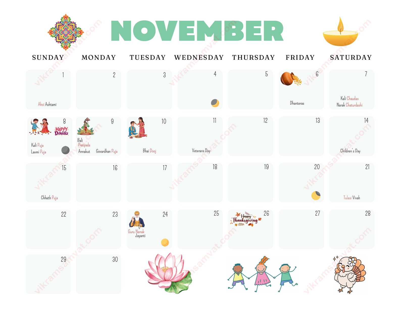 November 2026 Hindu Calendar
